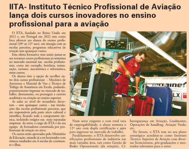 IITA – the International Institute of Technology & Aviation – launches two innovative vocational training courses for aviation